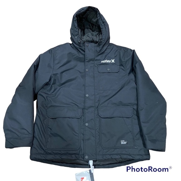 Hurley Idyllwild 3M Parka Jacket Mens Black Winter Snow Jacket Sz XL NWT - Picture 3 of 5
